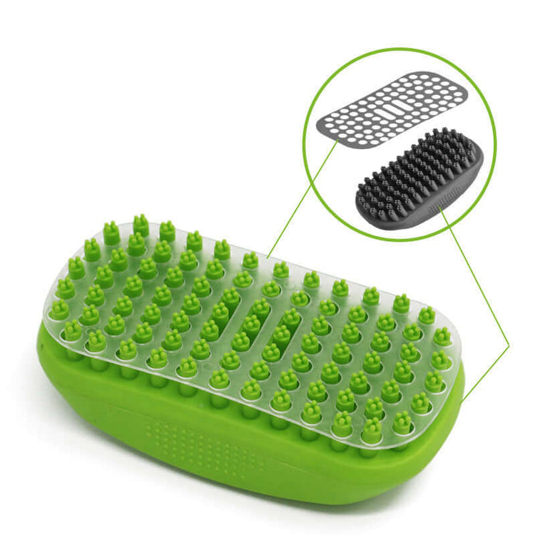 Dog Cleaning and Grooming Kit featuring TPR pet bath brush, ideal for dog grooming and cleaning tools.
