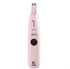 Rechargeable pet hair clipper for dogs and cats in pink color, featuring a compact design and stainless steel blade.