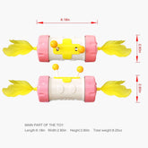Interactive feather wand cat toy featuring a tumbler design with colorful feathers for added fun.