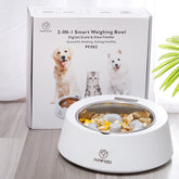 Comedero lento inteligente para perros: cuenco anti-voracidad con báscula digital y funciones de medición.