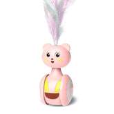 Interactive Feather Cat Toy - Fun tumbler toy with colorful feathers for playful pets.