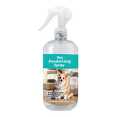 Pet Deodorizer for dogs and cats in a spray bottle, effectively eliminating pet odors and ensuring freshness.