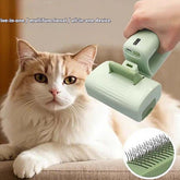 Portable pet grooming vacuum for dogs with a handheld design, showcasing its multifunctional features alongside a cat.