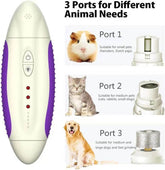 Electric nail grinder for pets with 3 ports suitable for different animal needs: small pets, medium pets, and large dogs.