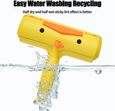 Reusable pet hair remover roller in water, showcasing its easy cleaning feature and effective lint removal.