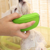 Dog cleaning and grooming kit in use, featuring a pet bath brush for effective dog grooming and cleaning tools.