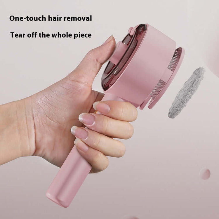 Steam grooming brush for pets in a person&