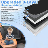 Upgraded 8-layer superior material for car back seat extender for dogs with premium PU leather and anti-slip pad.