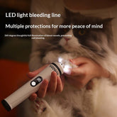 LED light nail grinder for pets, featuring dog and cat nail clippers for safe use at home.