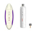 Electric nail grinder for pets with oval purple and white design, featuring USB charging and nail grinding head.
