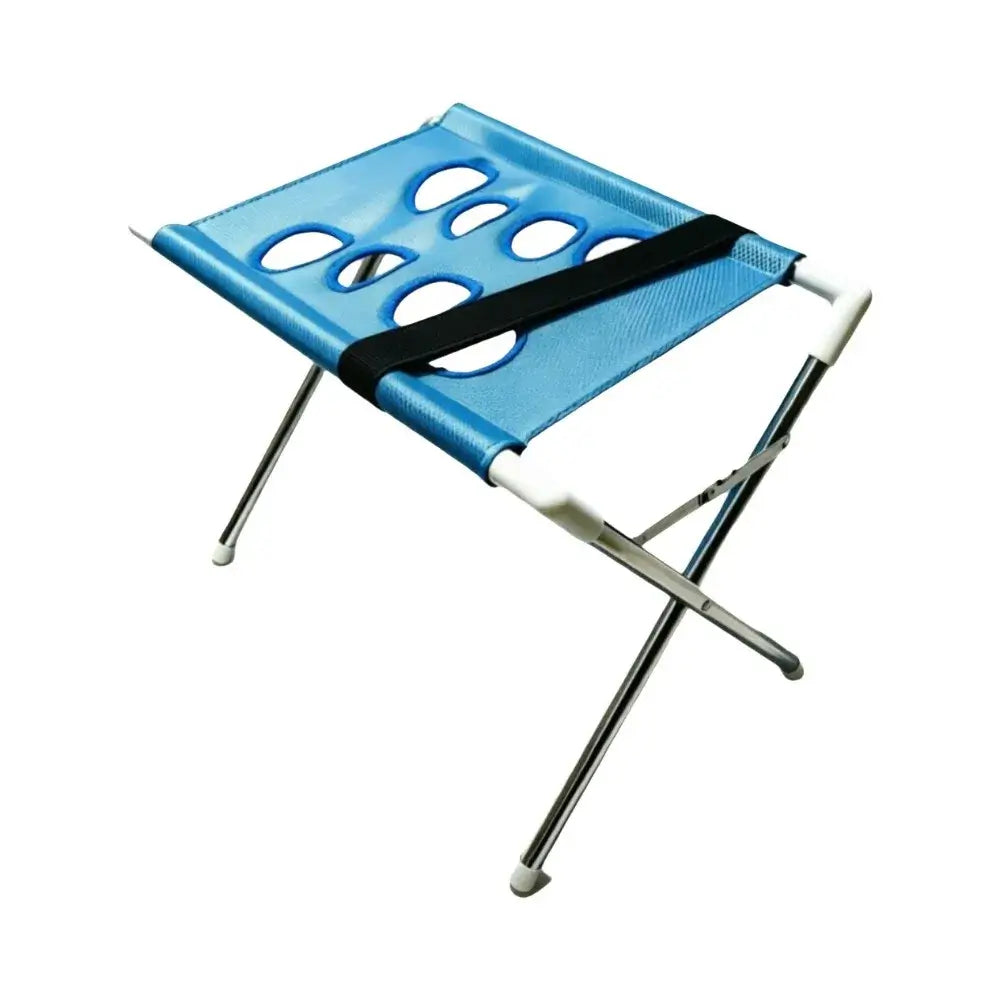 Foldable pet grooming table featuring blue breathable mesh and non-slip design for medium pets grooming.