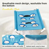 Breathable mesh design of foldable pet grooming table, featuring six ventilation holes and easy bottom washing.