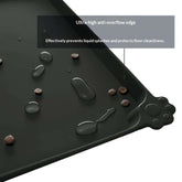 Waterproof non-slip silicone pet mat with anti-overflow edge, preventing liquid splashes and ensuring floor cleanliness.