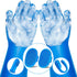Blue grooming gloves and brushes from the 6-piece pet grooming kit for dogs and cats, perfect for effective bathing and massaging.