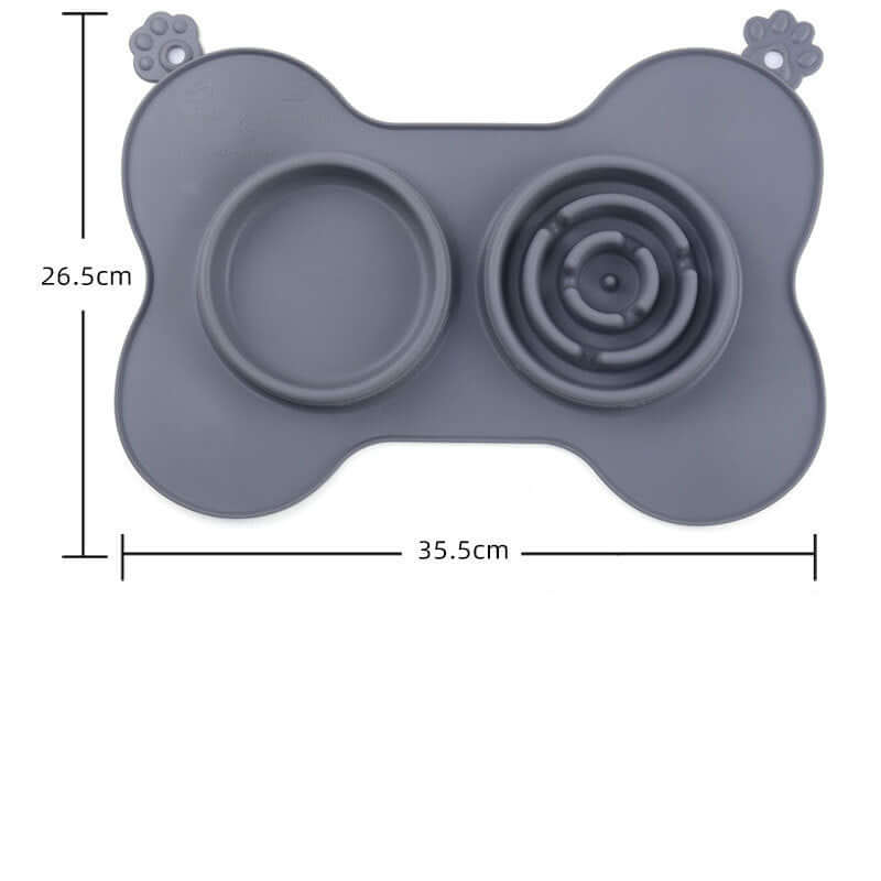 Gray non-slip silicone lick mat for pets designed for easy feeding and licking for cats and dogs.