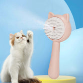 steam cleaning grooming brush for cats with a cat playing in the background