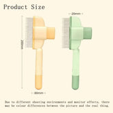 One-Click Pet Grooming Brush product size illustration showing dimensions of grooming brushes for pets.