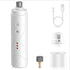 Electric nail grinder for pets in cylindrical white, includes USB charger and attachments for grooming dogs and cats.
